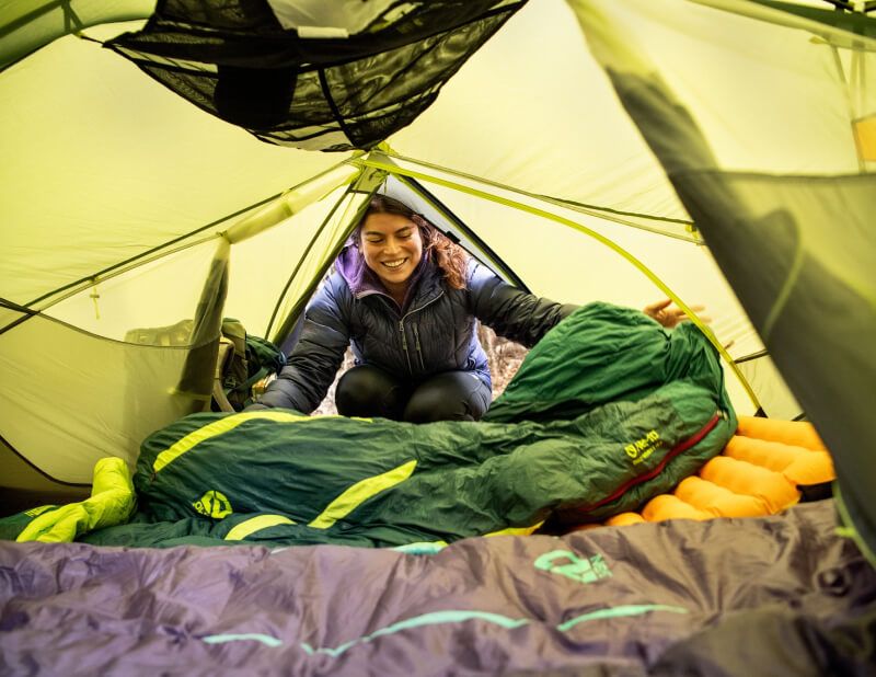 Trail Shop rental program tent and sleeping bag