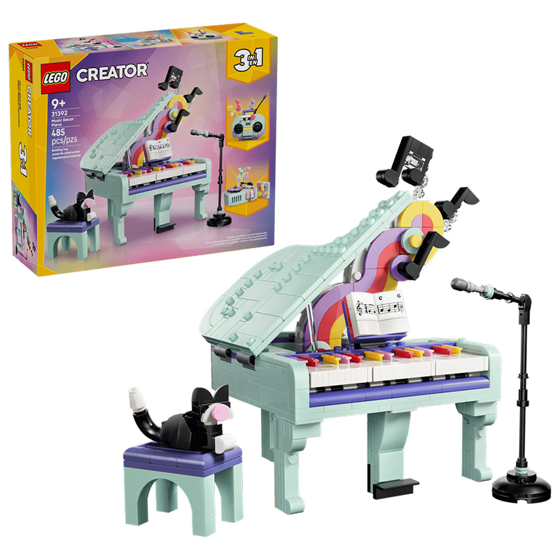 Décoration musicale Piano avec chat LEGO 3-en-1