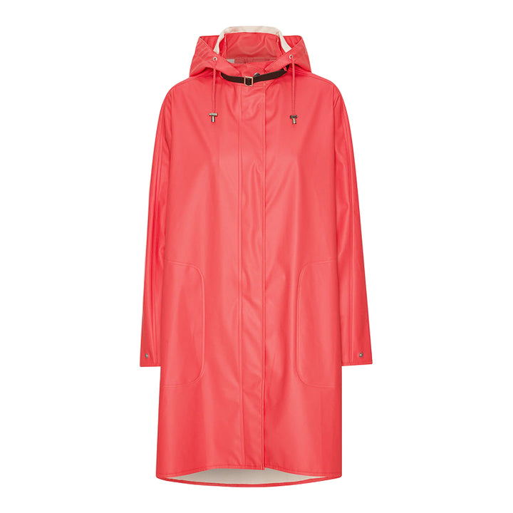 Red raincoat on a white background