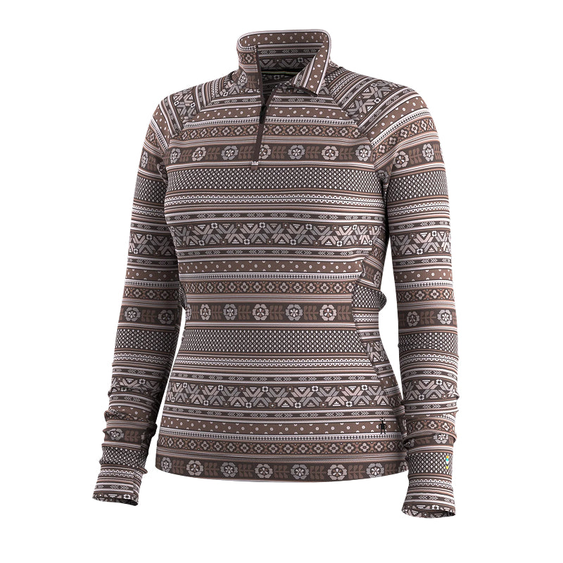 Smartwool Couche de base thermique classique en mérinos pour femme avec fermeture éclair 1/4 en boîte