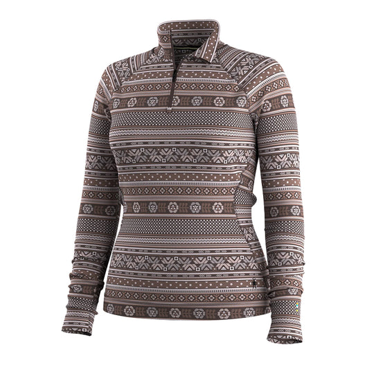 Smartwool Couche de base thermique classique en mérinos pour femme avec fermeture éclair 1/4 en boîte