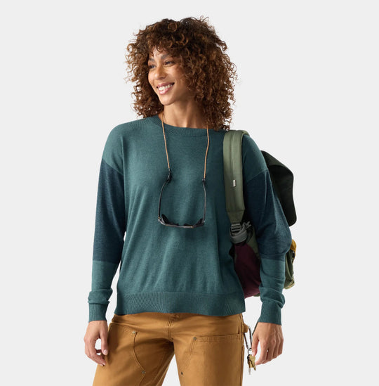 Pull col rond Smartwool Edgewood Colorblock pour femme
