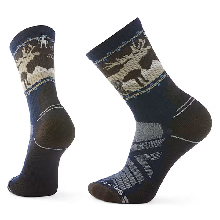 SmartWool Men's Hike Light Cushion Mountain Moose Crew Socks