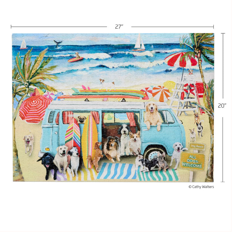 Werk Shoppe Doggie Surf School 1000 Piece Puzzle