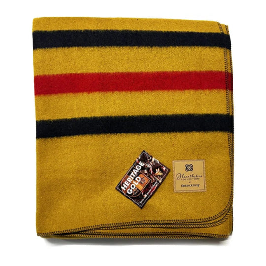 Patrick King Woollen Company - Heritage Gold Heavy Striped Wool Blanket