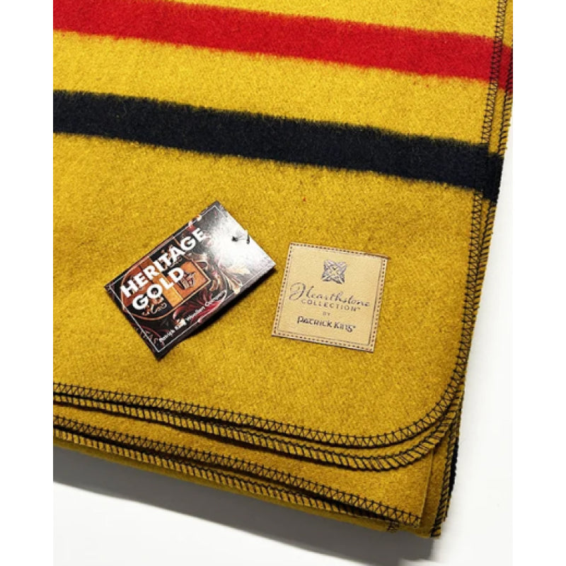 Patrick King Woollen Company - Heritage Gold Heavy Striped Wool Blanket