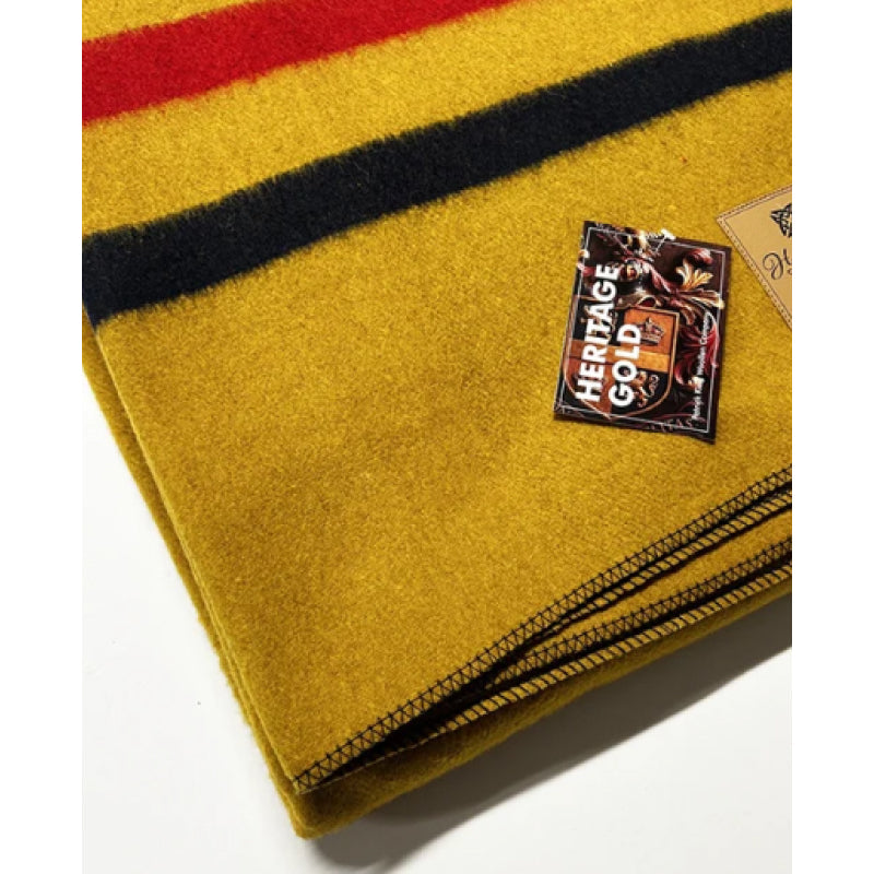 Patrick King Woollen Company - Heritage Gold Heavy Striped Wool Blanket