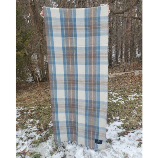 Patrick King Woollen Company - Stewart Muted Blue Deluxe Wool Knee Blanket