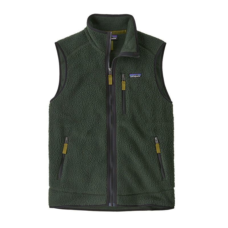 Green fleece vest with visible brand logo on a white background