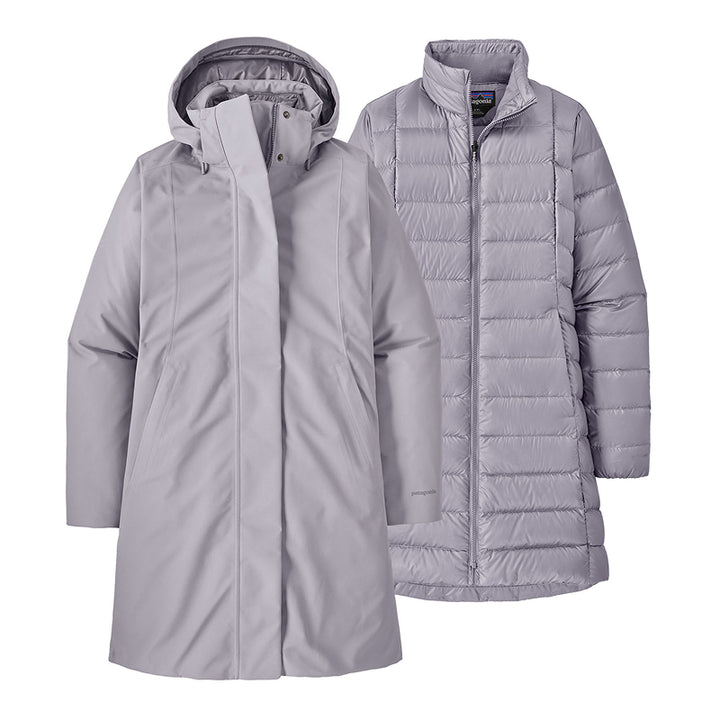 Two gray winter jackets on a white background