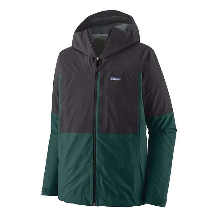Green and black jacket with a brand logo on a white background