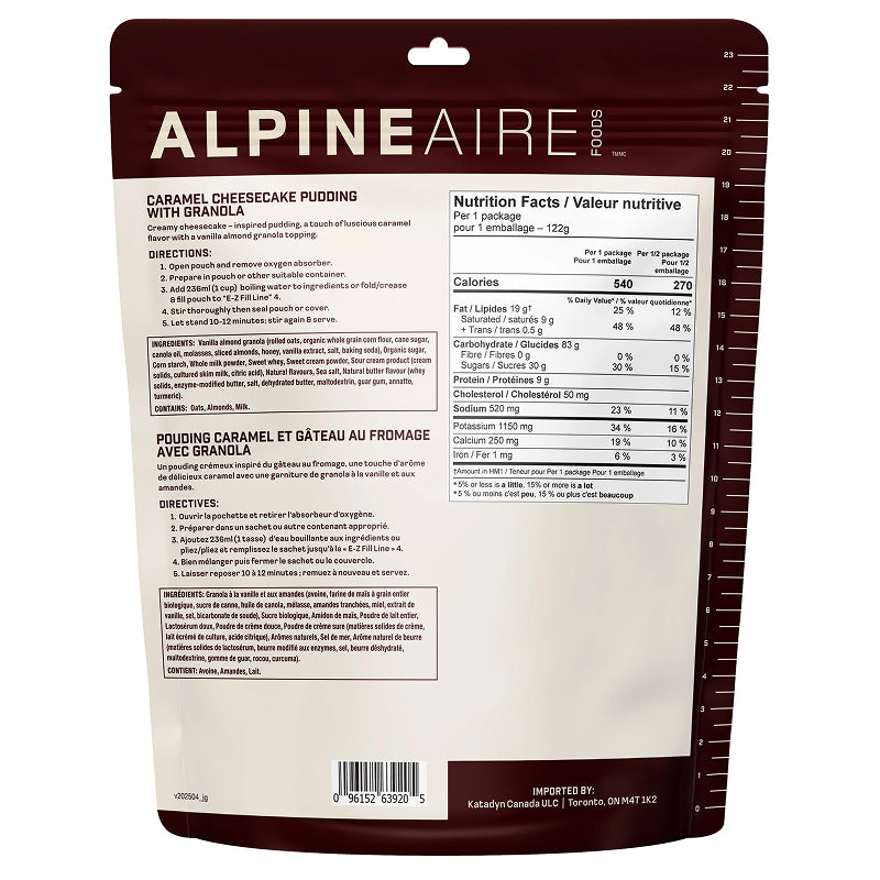 Alpine Aire Caramel Cheesecake Pudding with Granola