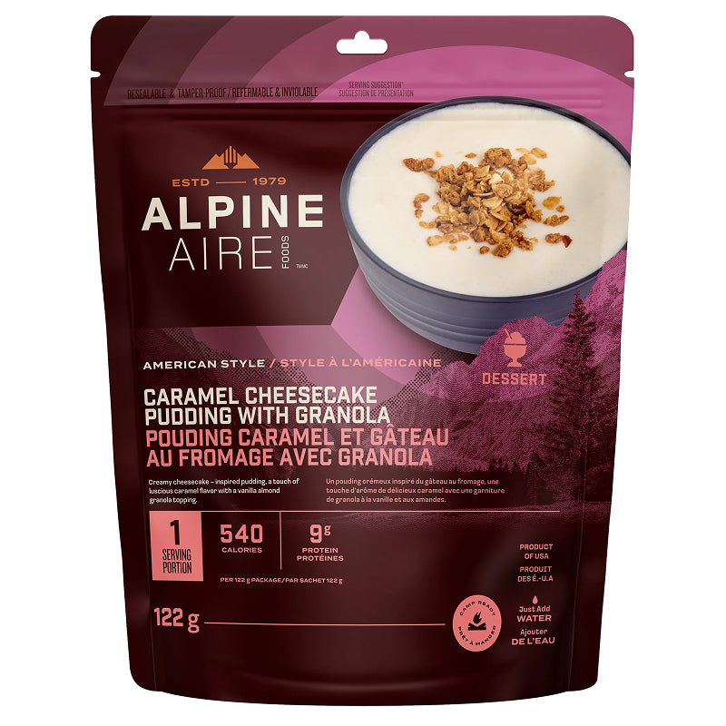 Alpine Aire Caramel Cheesecake Pudding with Granola