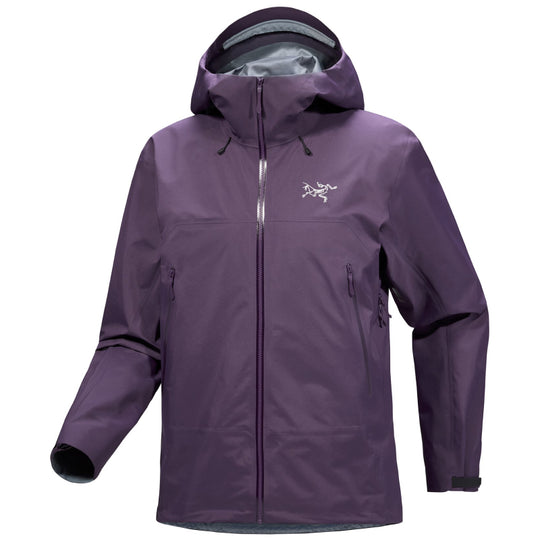 Purple jacket with a brand logo on a white background