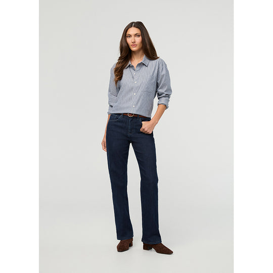 DUER Tech Fleece Denim High Rise Straight - Galaxy Rinse
