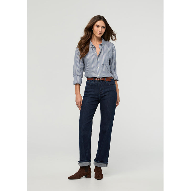 DUER Tech Fleece Denim High Rise Straight - Galaxy Rinse