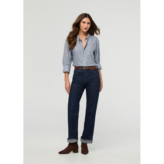 DUER Tech Fleece Denim High Rise Straight - Galaxy Rinse