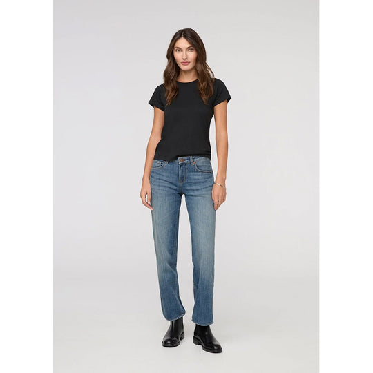 DUER Performance Denim Mid Rise Straight - Blue Ash