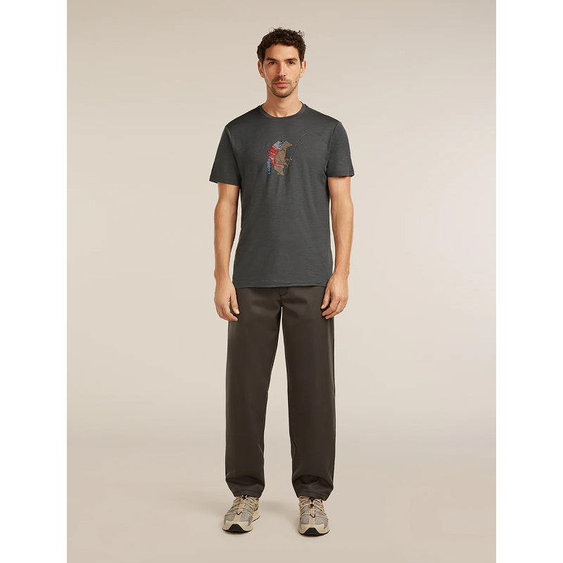 Ice Breaker Men Merino 150 Tech Lite Short Sleeve Tee Bear Catch
