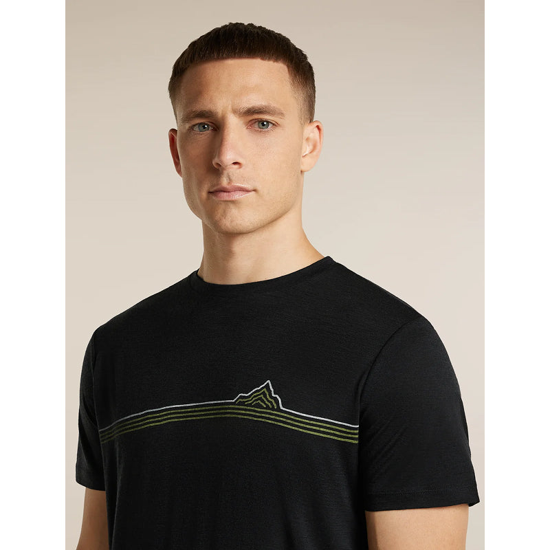 T-shirt Homme Mérinos 150 Tech Lite Manches Courtes Icebreaker Rayures Rangées
