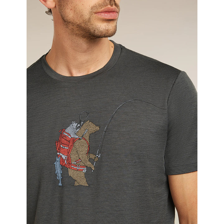 Ice Breaker Men Merino 150 Tech Lite Short Sleeve Tee Bear Catch
