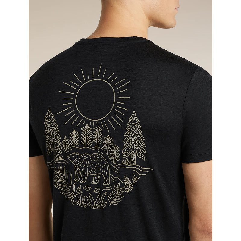 T-shirt à manches courtes Icebreaker Merino 150 Tech Lite pour homme Forest Footsteps