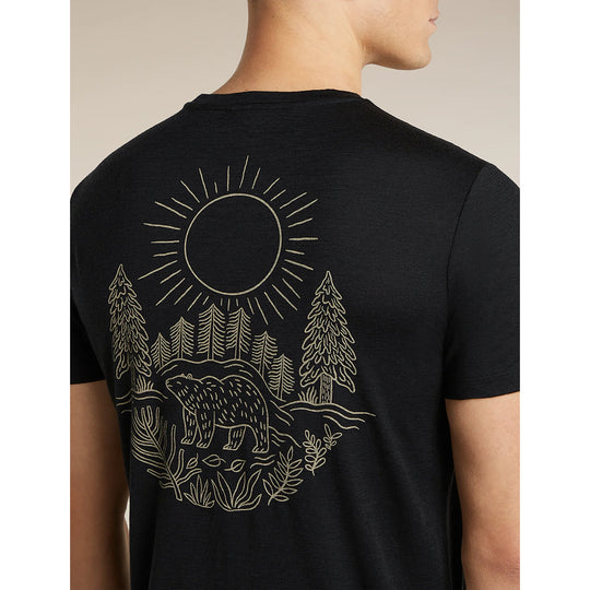 T-shirt à manches courtes Icebreaker Merino 150 Tech Lite pour homme Forest Footsteps