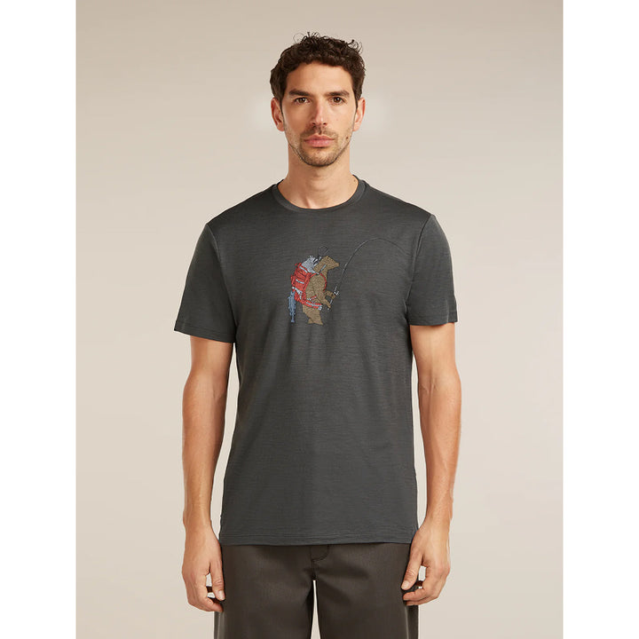 Ice Breaker Men Merino 150 Tech Lite Short Sleeve Tee Bear Catch