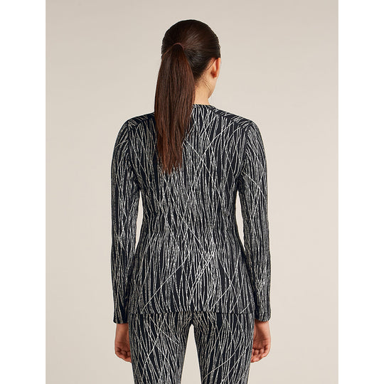 Haut thermique à manches longues Icebreaker Merino 260 Tech Vertex pour femme, Delta Lines