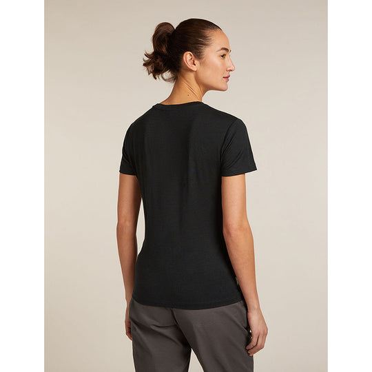 T-shirt à manches courtes Icebreaker pour femme en laine mérinos 150 Tech Lite, logo IB