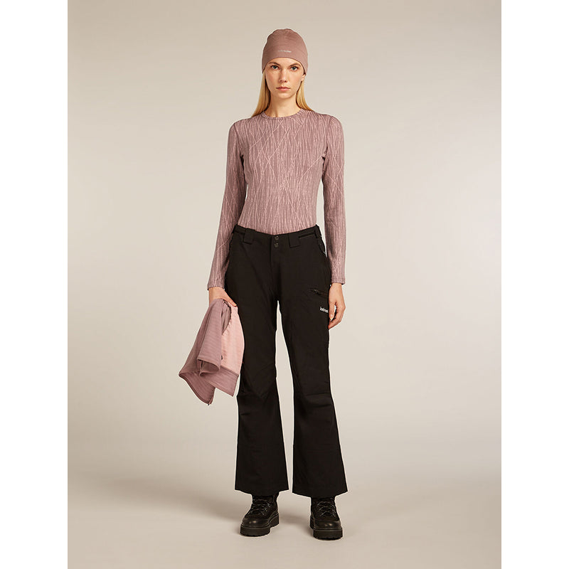 Icebreaker Women's Merino 260 Tech Vertex Long Sleeve Crew Thermal Top Delta Lines