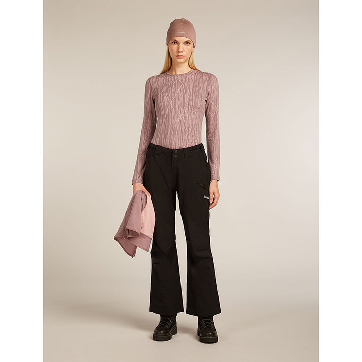 Icebreaker Women's Merino 260 Tech Vertex Long Sleeve Crew Thermal Top Delta Lines