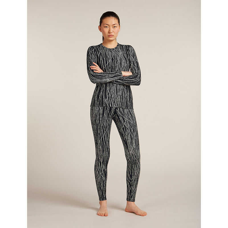 Icebreaker Women's Merino 260 Tech Vertex High Rise Thermal Leggings Delta Lines