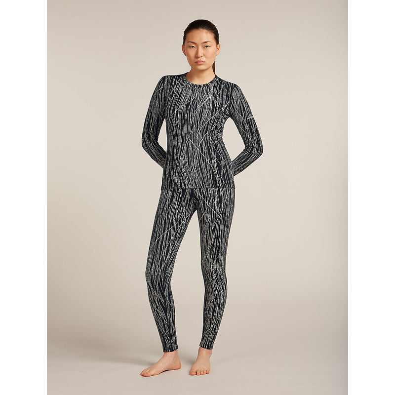 Icebreaker Women's Merino 260 Tech Vertex Long Sleeve Crew Thermal Top Delta Lines