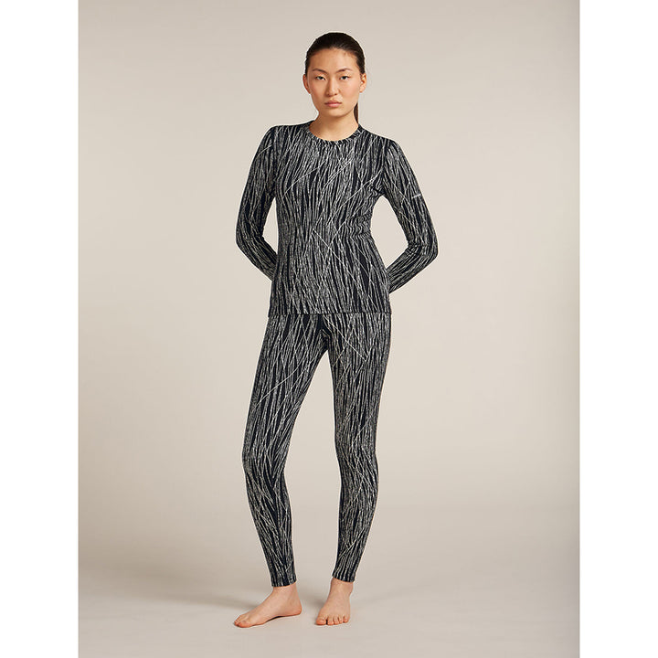 Icebreaker Women's Merino 260 Tech Vertex Long Sleeve Crew Thermal Top Delta Lines