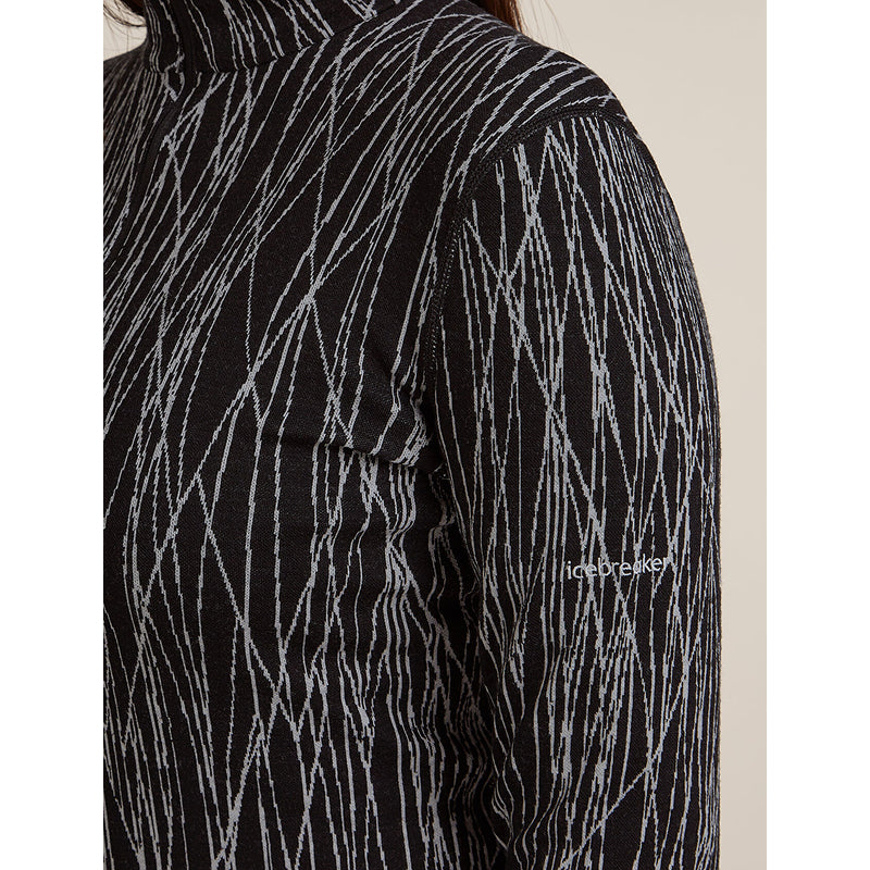Icebreaker Women's Merino 260 Tech Vertex Long Sleeve Half Zip Thermal Top Delta Lines