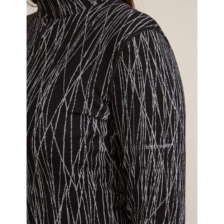 Icebreaker Women's Merino 260 Tech Vertex Long Sleeve Half Zip Thermal Top Delta Lines