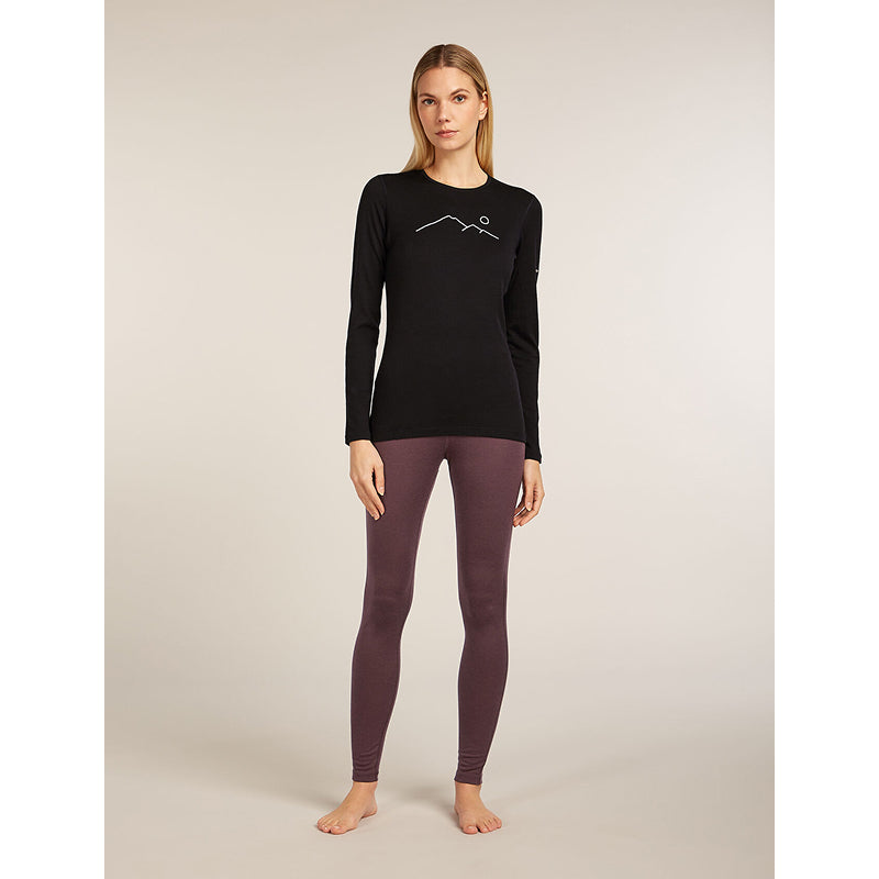 Icebreaker Women's Merino 200 Oasis Long Sleeve Crew Thermal Top Rainer Ridge