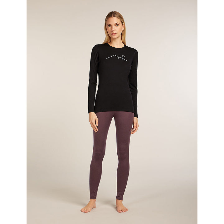Icebreaker Women's Merino 200 Oasis Long Sleeve Crew Thermal Top Rainer Ridge