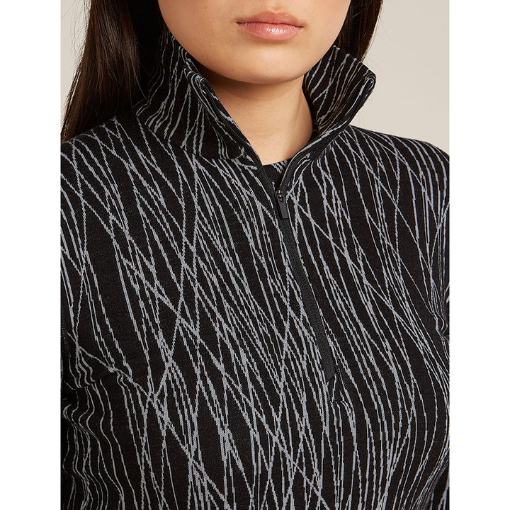 Icebreaker Women's Merino 260 Tech Vertex Long Sleeve Half Zip Thermal Top Delta Lines