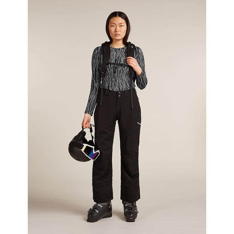 Icebreaker Women's Merino 260 Tech Vertex Long Sleeve Crew Thermal Top Delta Lines