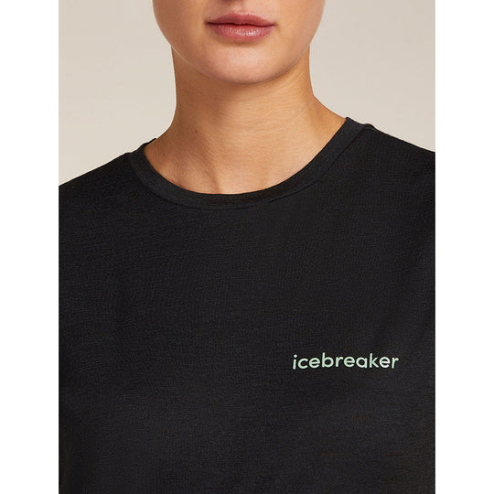 T-shirt à manches courtes Icebreaker pour femme en laine mérinos 150 Tech Lite, logo IB