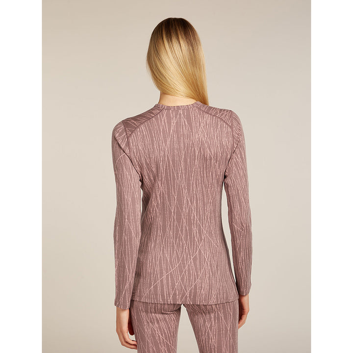 Icebreaker Women's Merino 260 Tech Vertex Long Sleeve Crew Thermal Top Delta Lines