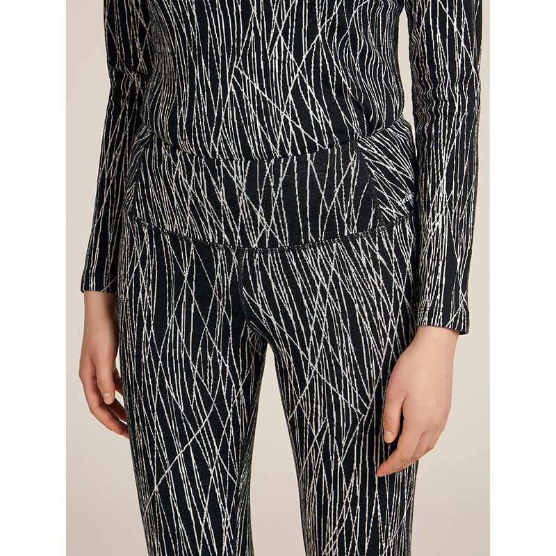 Icebreaker Women's Merino 260 Tech Vertex High Rise Thermal Leggings Delta Lines