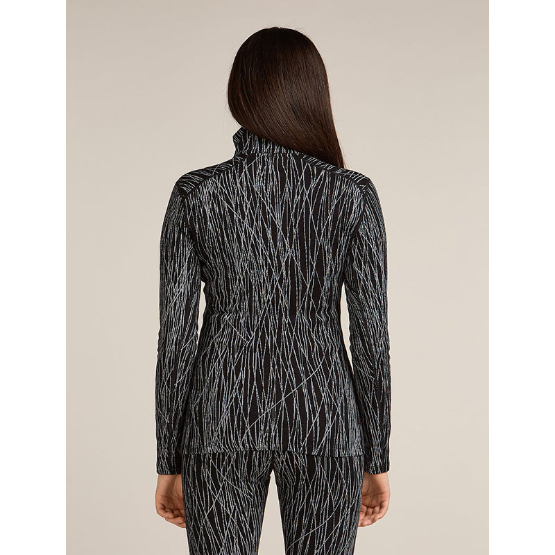 Icebreaker Women's Merino 260 Tech Vertex Long Sleeve Half Zip Thermal Top Delta Lines