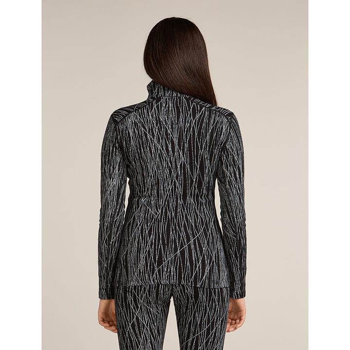 Icebreaker Women's Merino 260 Tech Vertex Long Sleeve Half Zip Thermal Top Delta Lines