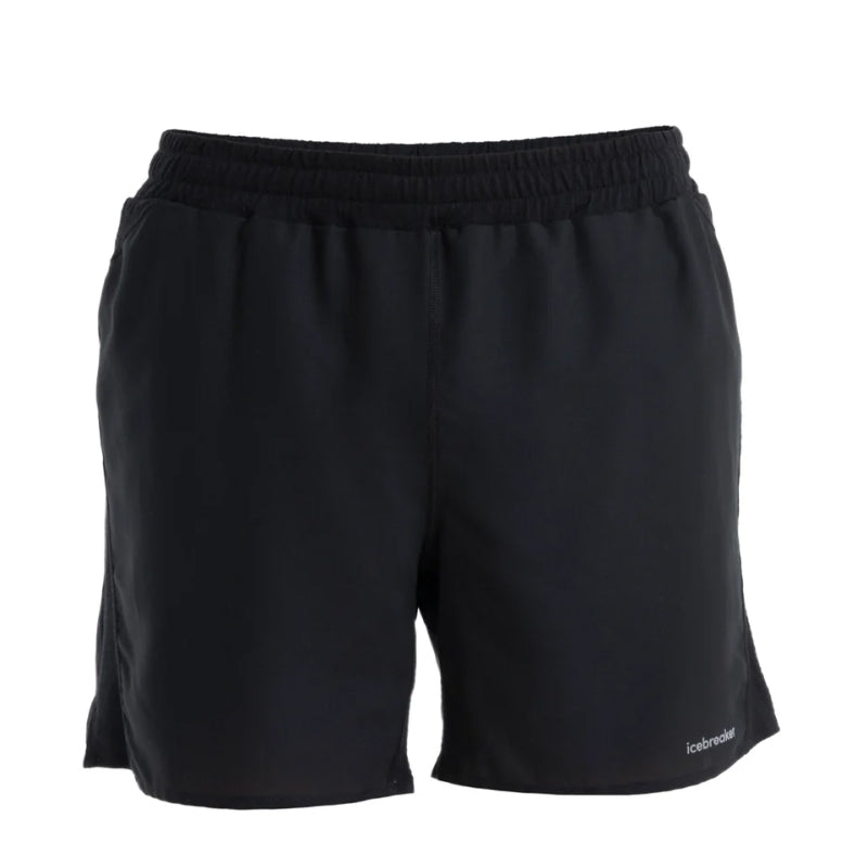 Black shorts with 'icebreaker' branding on a white background