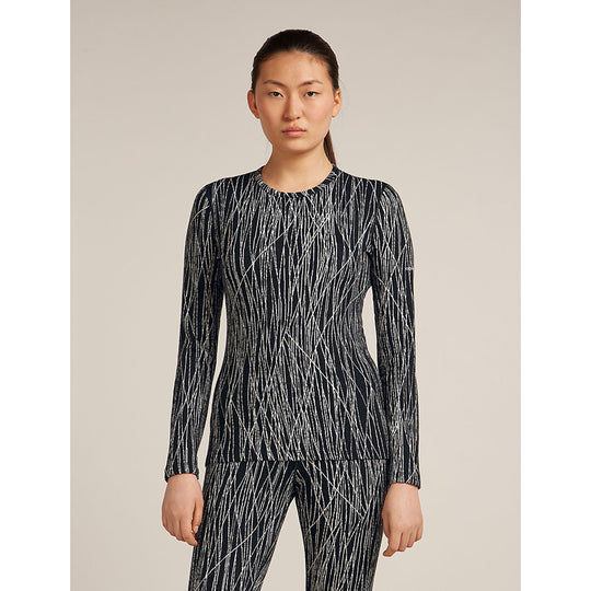 Haut thermique à manches longues Icebreaker Merino 260 Tech Vertex pour femme, Delta Lines