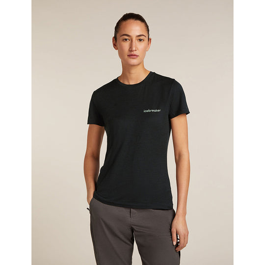 T-shirt à manches courtes Icebreaker pour femme en laine mérinos 150 Tech Lite, logo IB