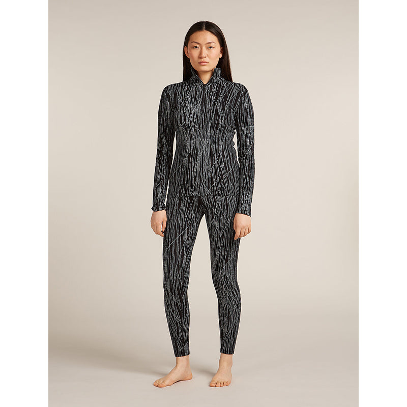 Icebreaker Women's Merino 260 Tech Vertex Long Sleeve Half Zip Thermal Top Delta Lines